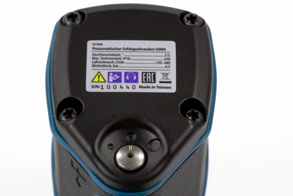 Gross Гайковерт пневматический ударный G985, 1/2, Twin Hammer, 610 Нм, 9000 об/мин, композитный Gross — изображение 6