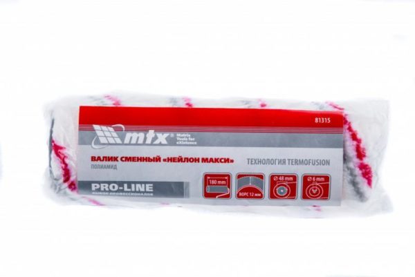 Matrix Валик сменный 'Нейлон Макси' Pro Line, 180 мм, ворс 12 мм, D 48 мм, D ручки 6 мм, изготовлен из полиамида Mtx — изображение 4