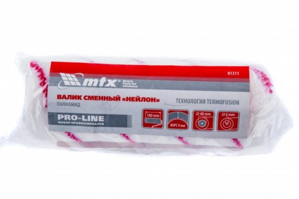 Matrix Валик сменный 'Нейлон' Pro Line, 180 мм, ворс 9 мм, D 48 мм, D ручки 6 мм, изготовлен из полиамида Mtx — изображение 4