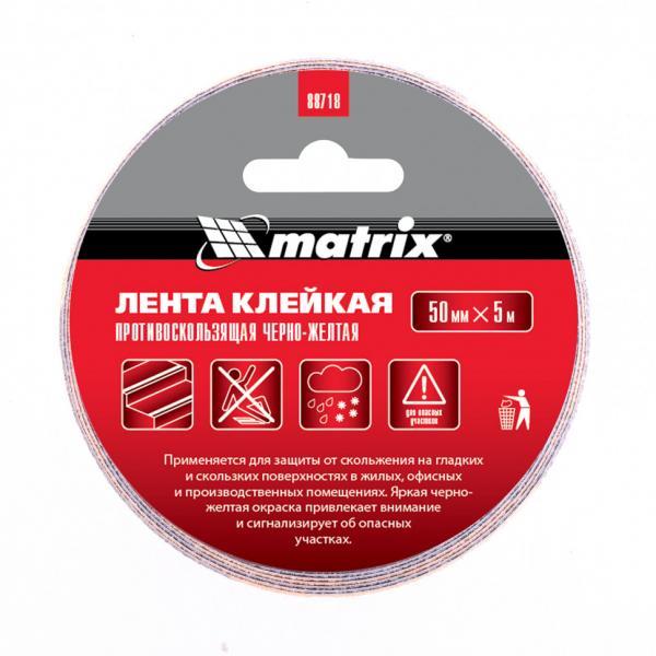 Matrix Лента клейкая противоскользящая, черно-желтая 50 мм x 5 м Matrix — изображение 2