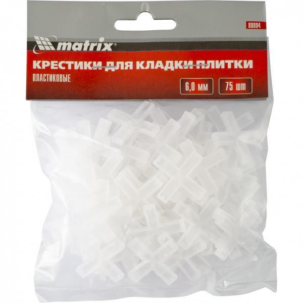 Matrix Крестики, 6 мм, для кладки плитки, упаковка 75 шт Matrix