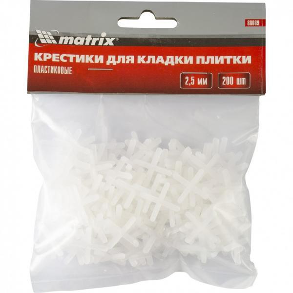 Matrix Крестики, 2,5 мм, для кладки плитки, упаковка 200 шт Matrix