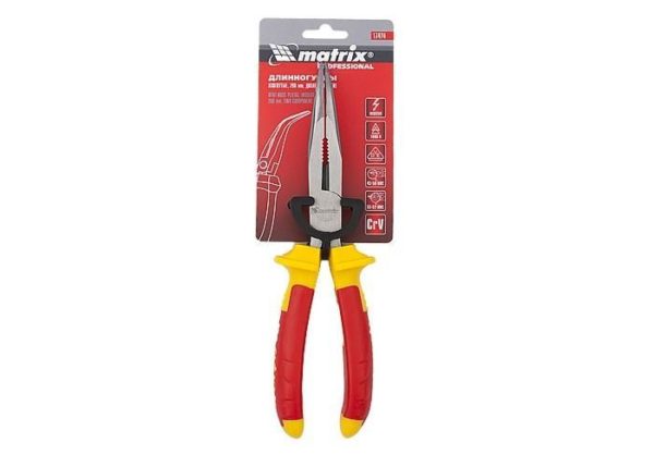 Matrix Длинногубцы изогнутые Insulated, 200 мм, двухкомпонентные рукоятки Matrix Professional — изображение 2